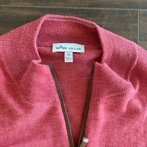 PETER MILLAR 1/4 zip corral XL- Merino wool blend